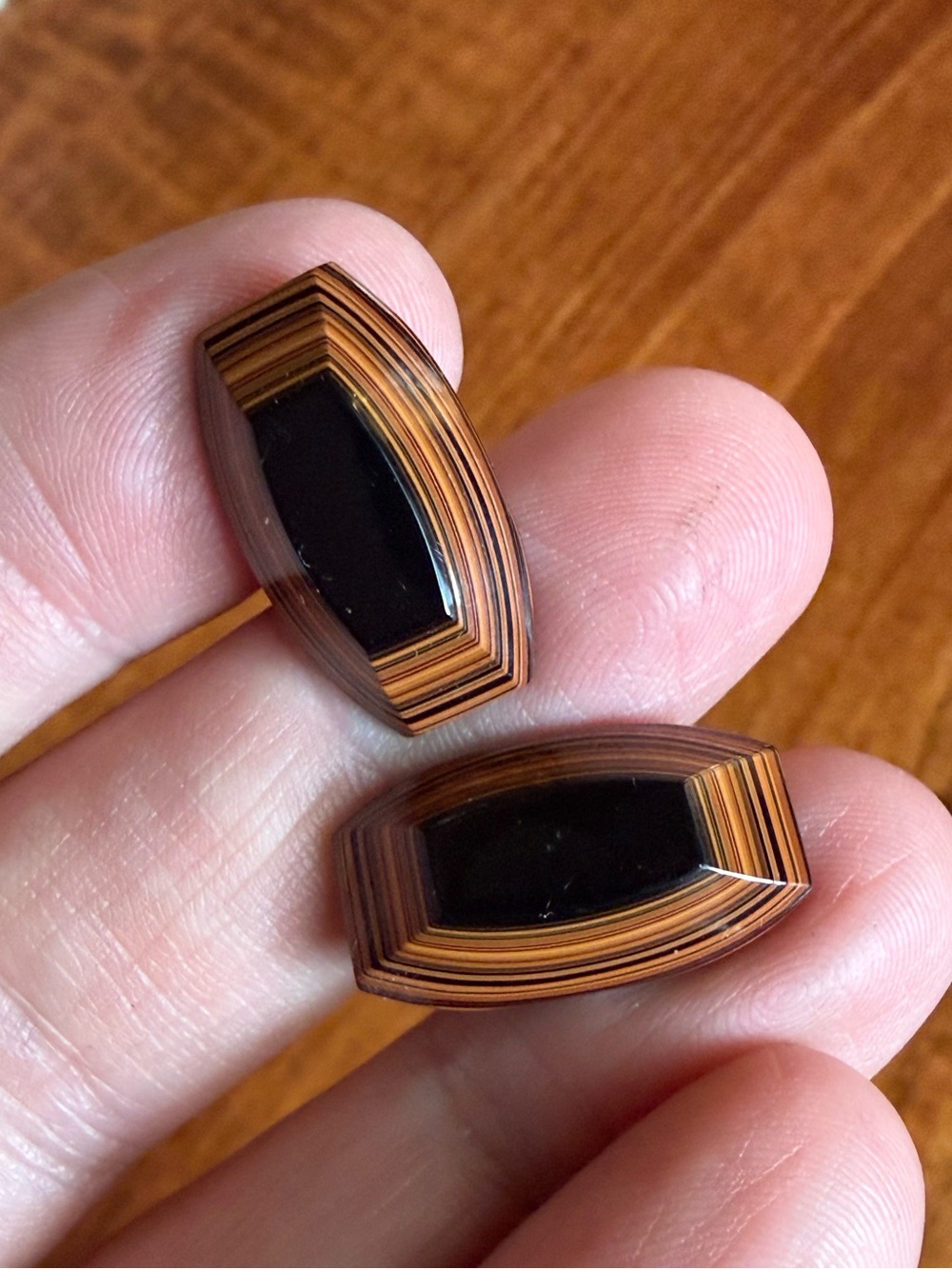 Fordite Bakelite Cufflinks Vintage Modernist Design